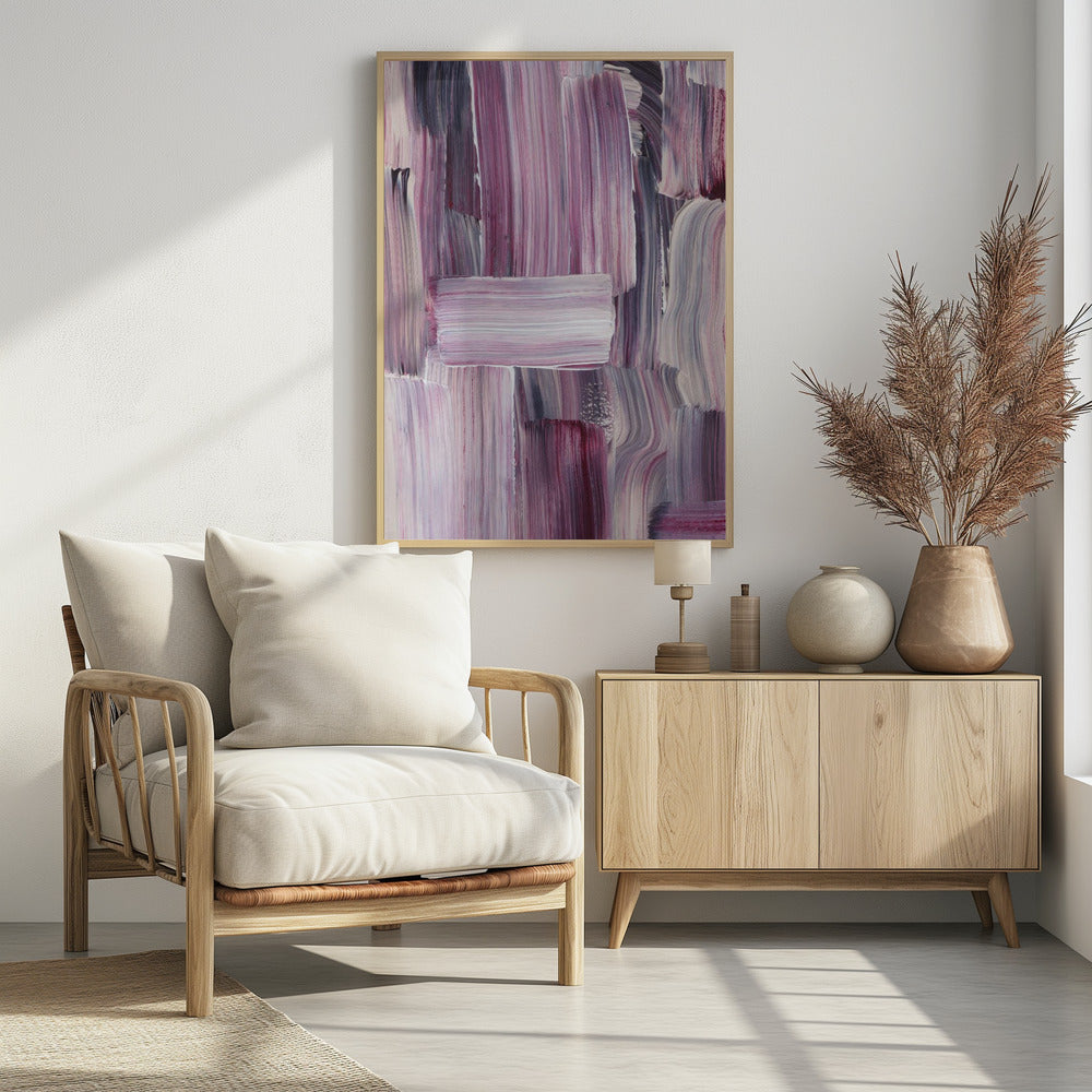 Bold Brushstrokes in Shades of Violet and Pink | Poster