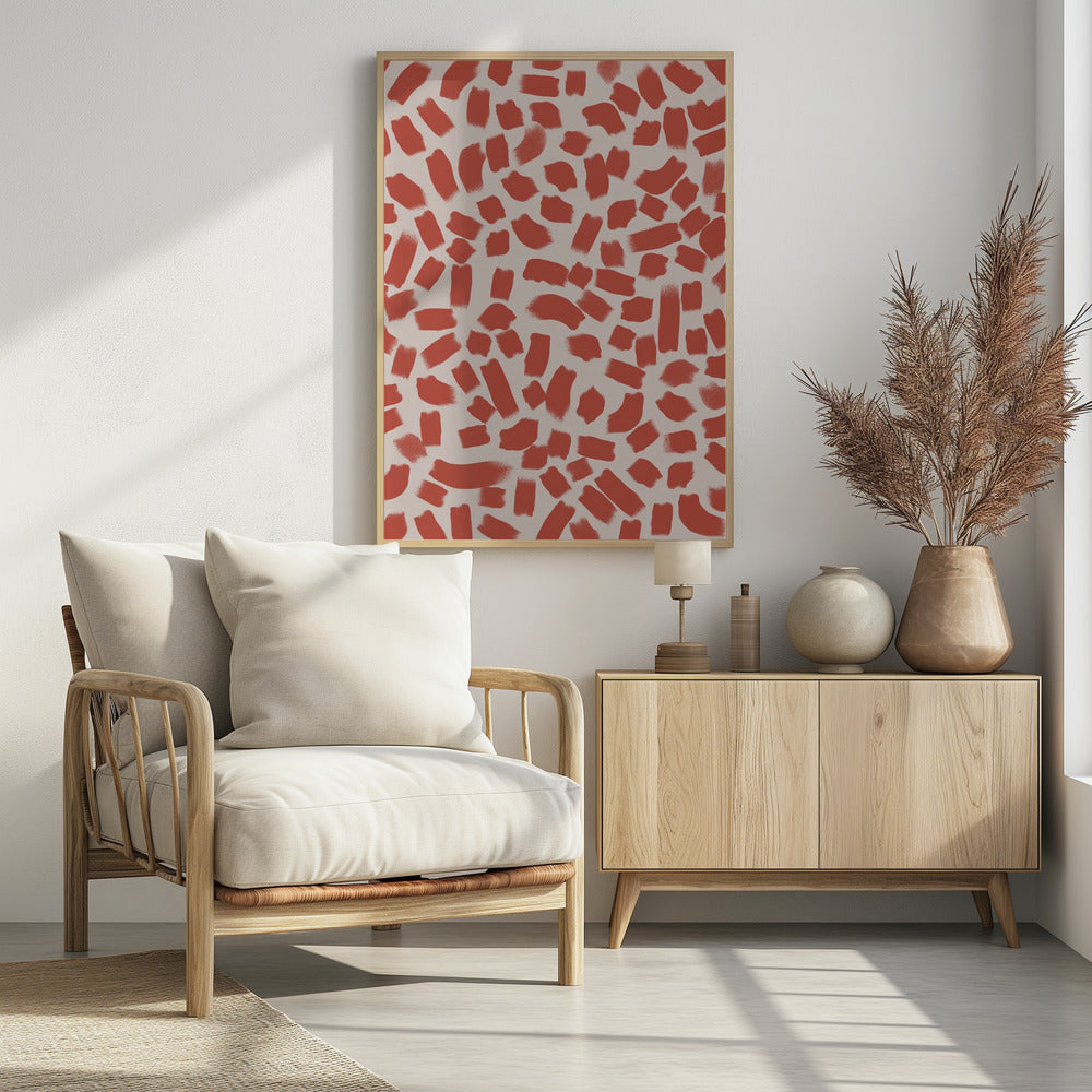 Red Brush Strokes | Poster