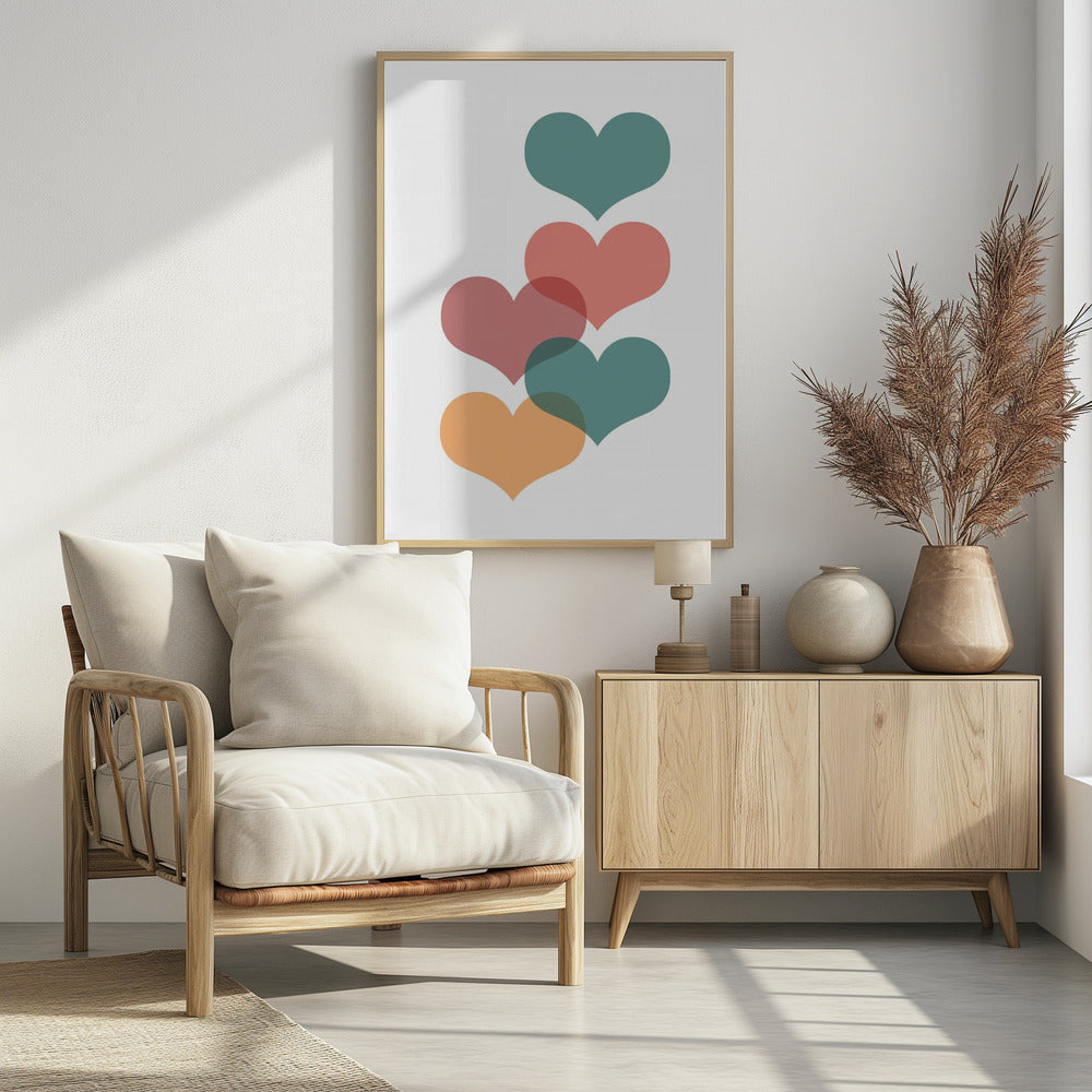 Mid century hearts | Poster