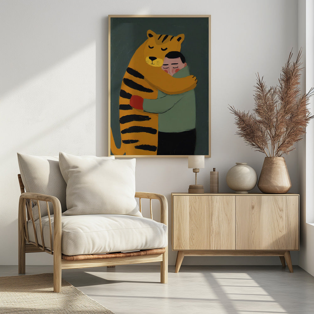 Tiger's Gentle Hug | Poster