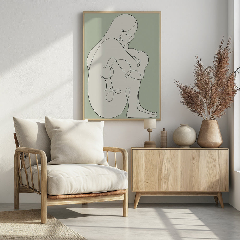 Sitting Woman Green | Poster