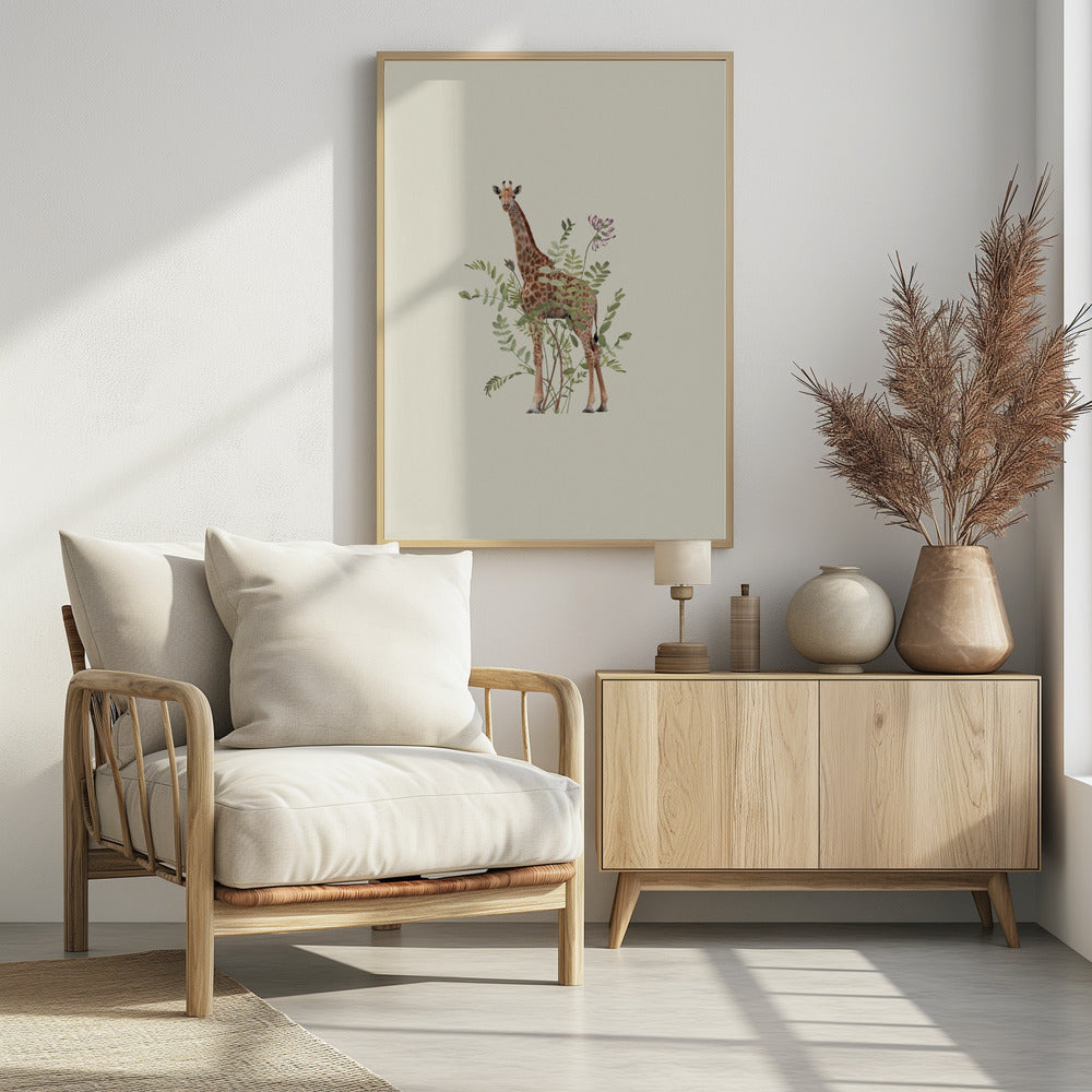 Floral giraffe | Poster