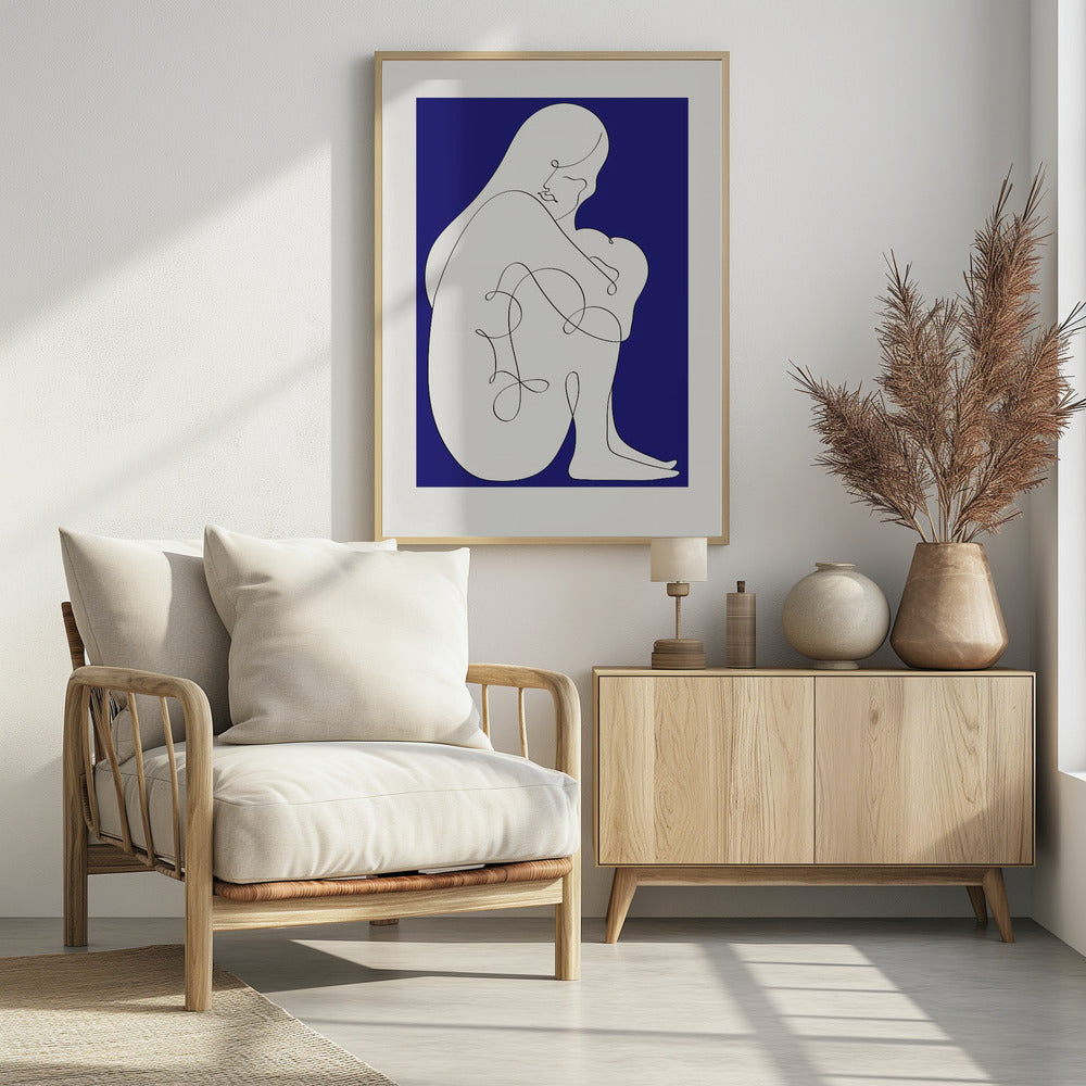 Sitting Woman Blue | Poster