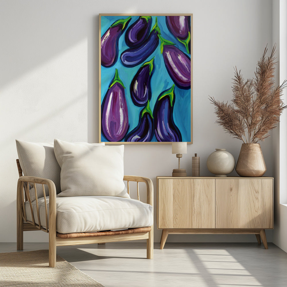 Aubergines Rain | Poster