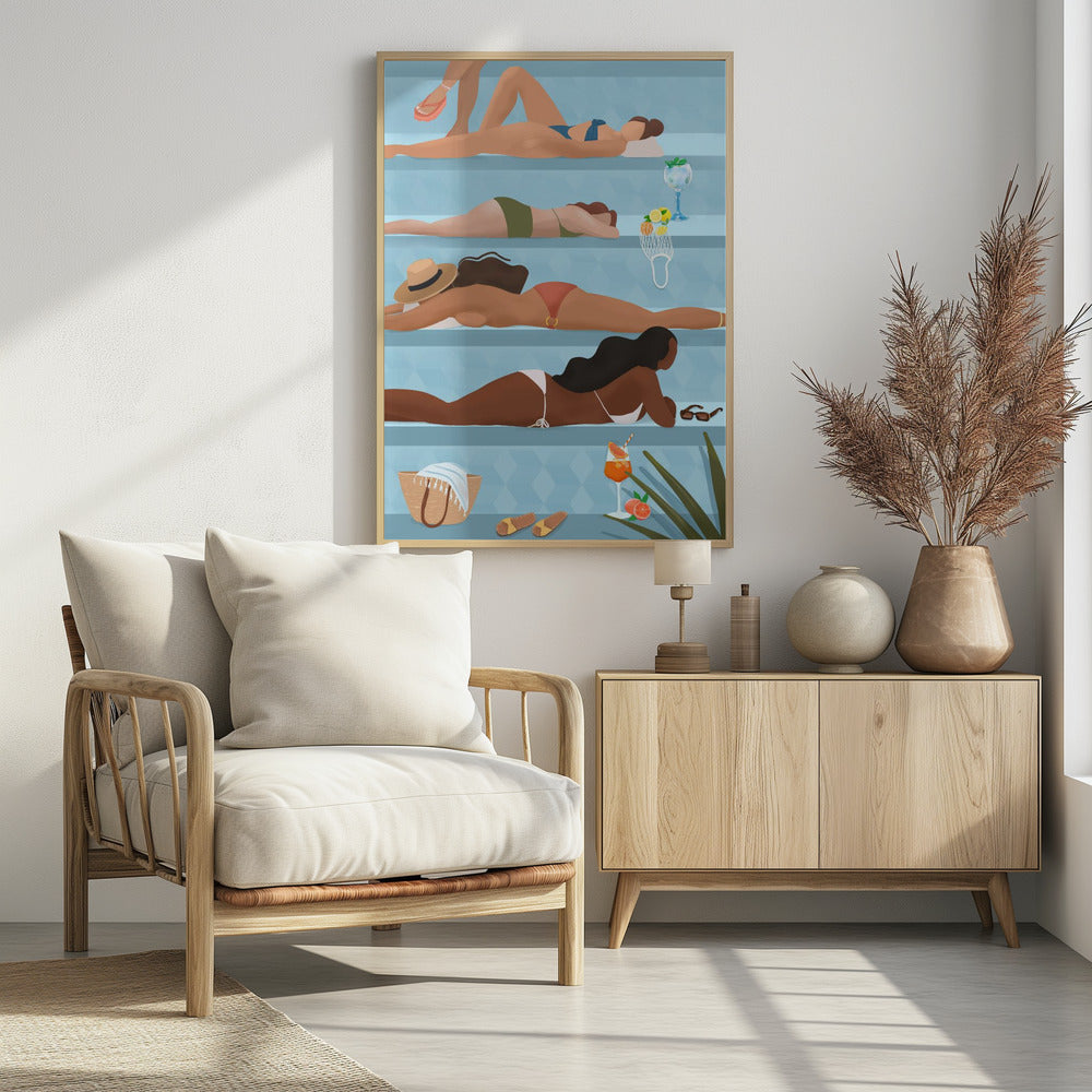 Ladies by the pool | Poster