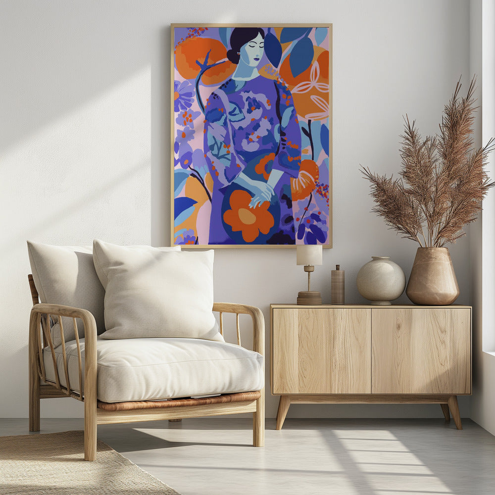 Woman In Flower Garden | Poster
