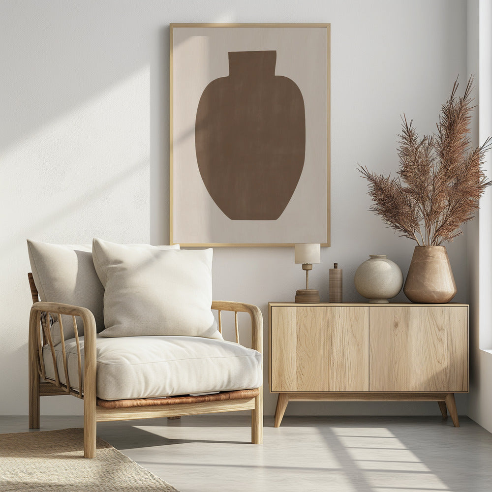 Brown Silhouette of a Vase | Poster