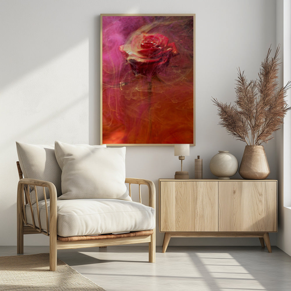 red rose and ink in water | Poster