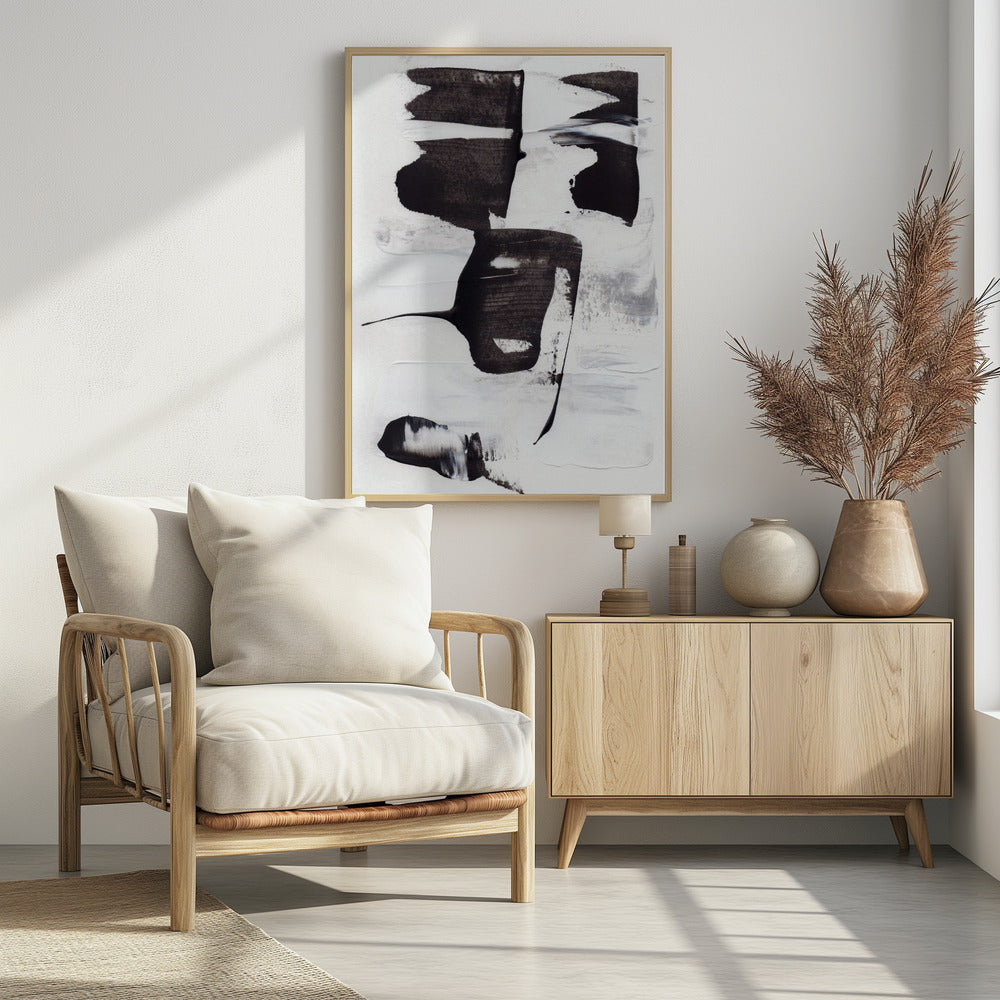 Expressive Monochrome Brushstrokes | Poster