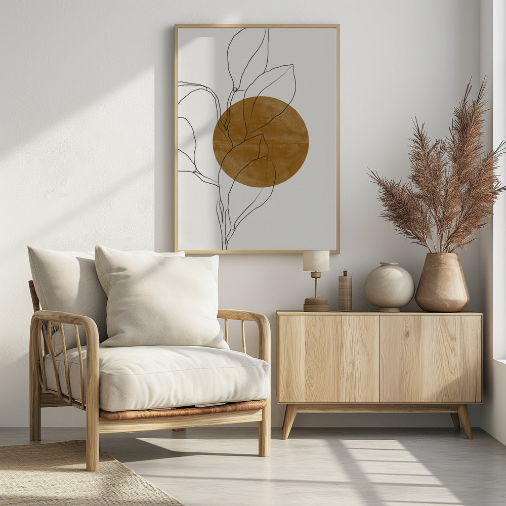 Earthy Line Leaves | Poster
