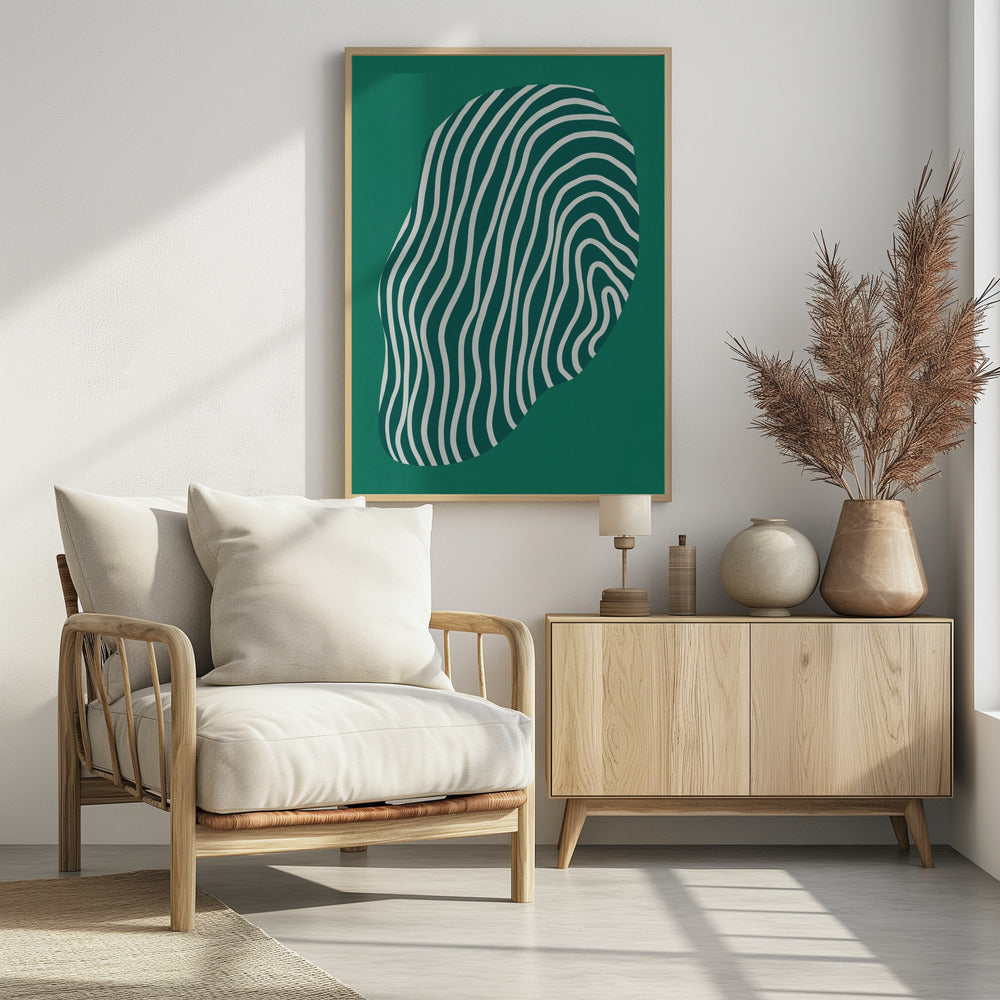 Line art confined in space-green | Poster