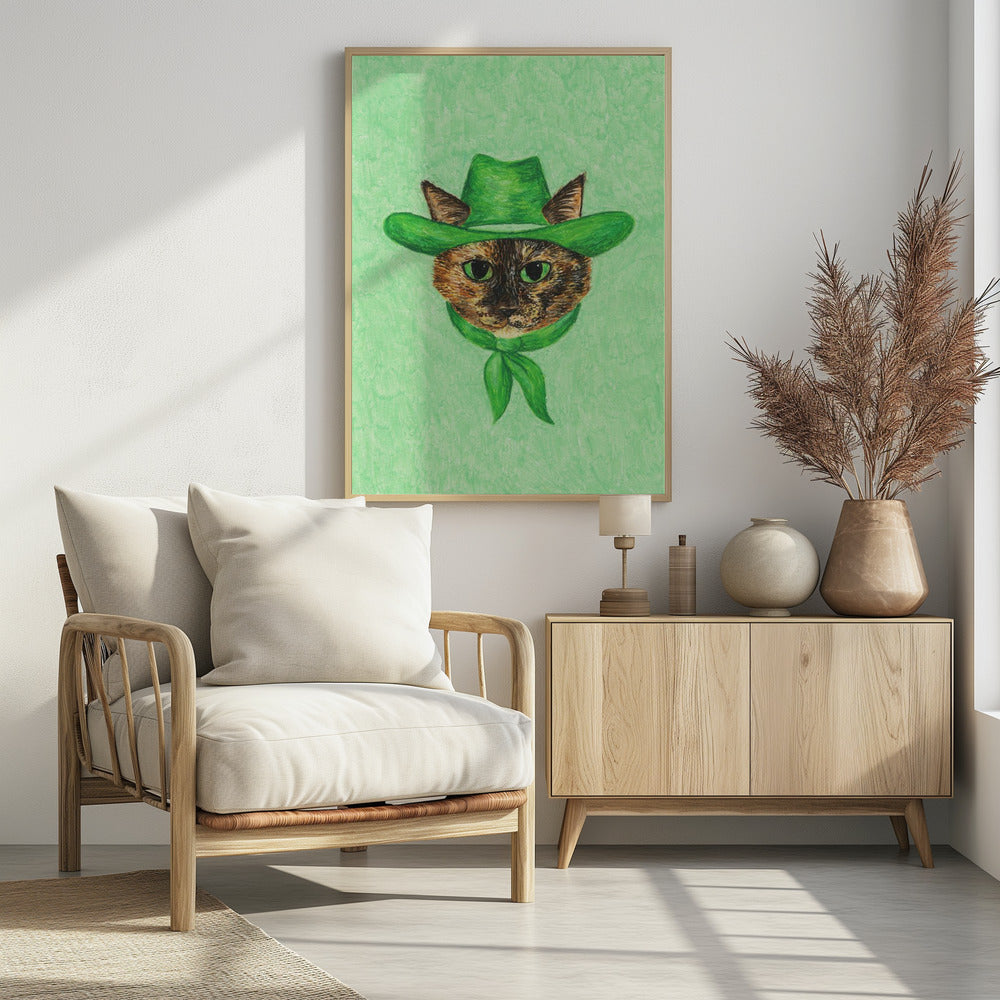 Tilly The Cowgirl Tortie Cat | Poster