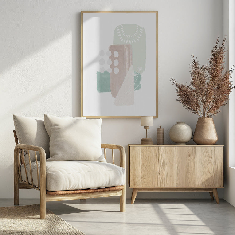 Pastel Green Shapes | Poster