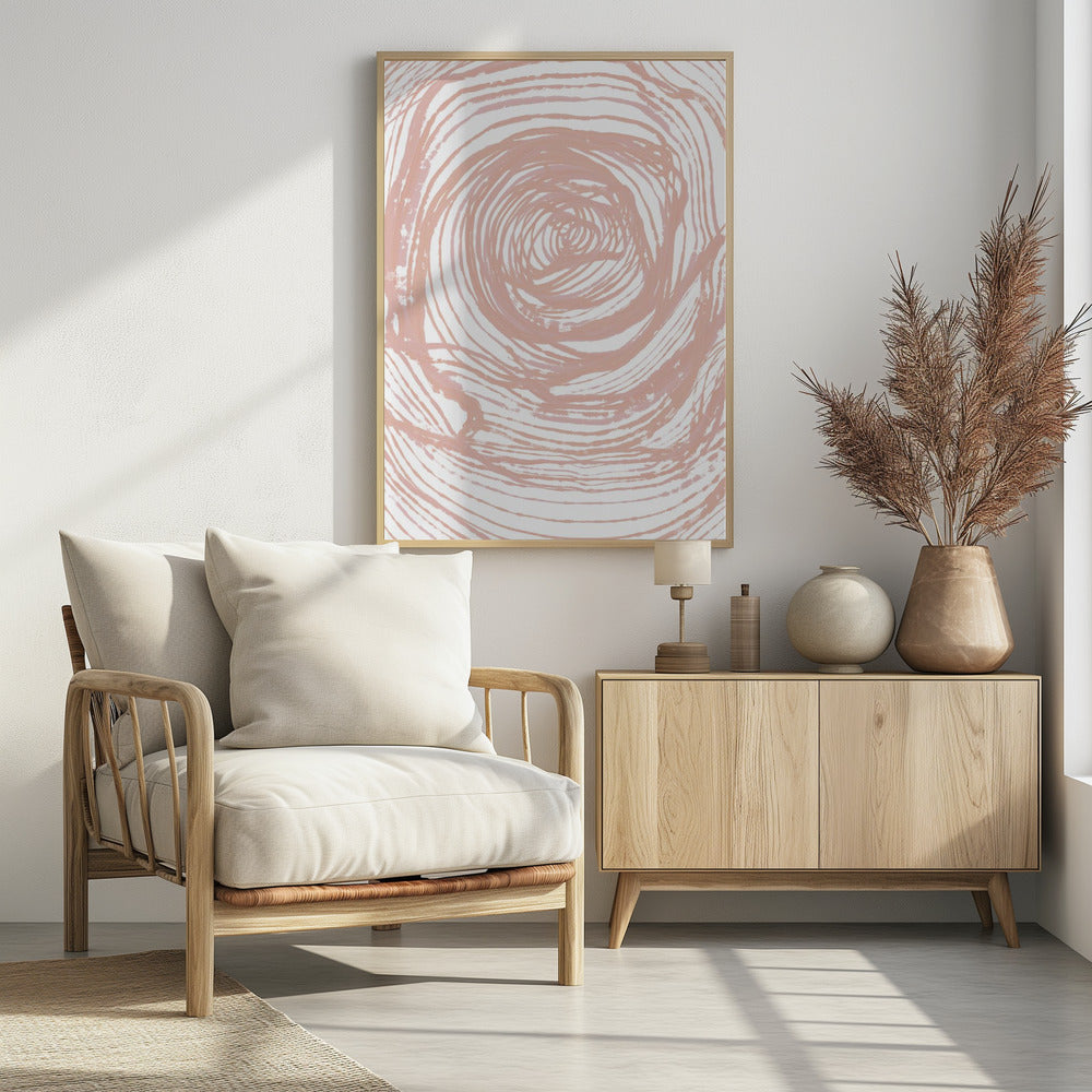 Swirling Lines In Soft Peach Tones | Poster