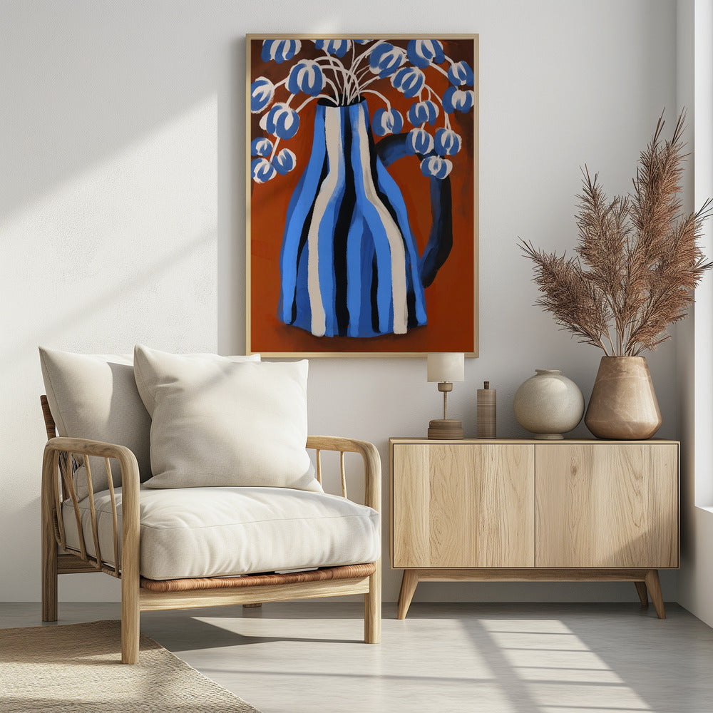 Striped Vase Blooms | Poster