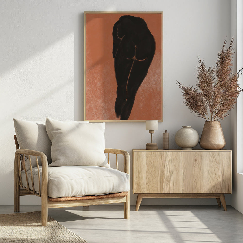 Bathing nude in black | Poster