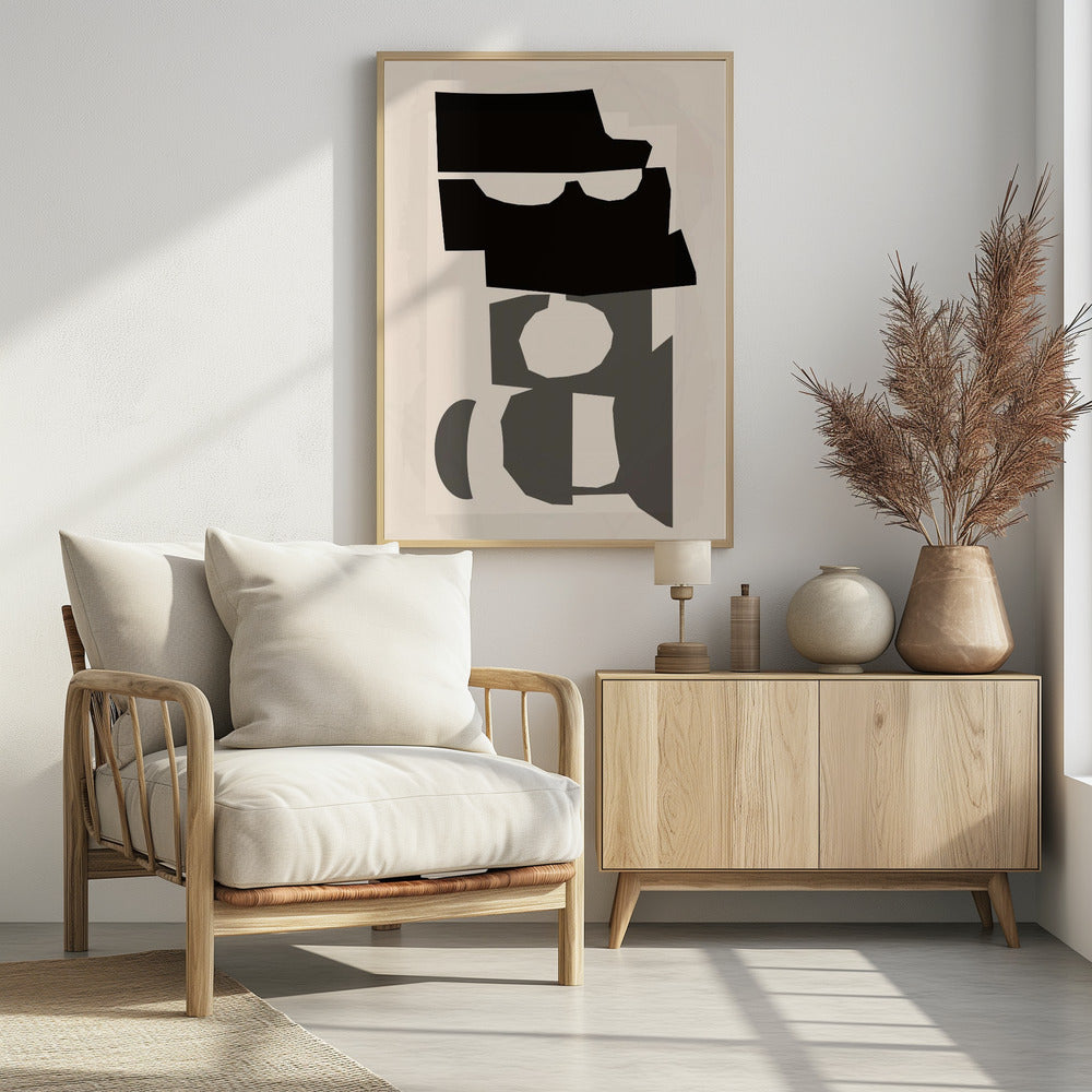 Black and White Cut Out Shapes 2 | Poster