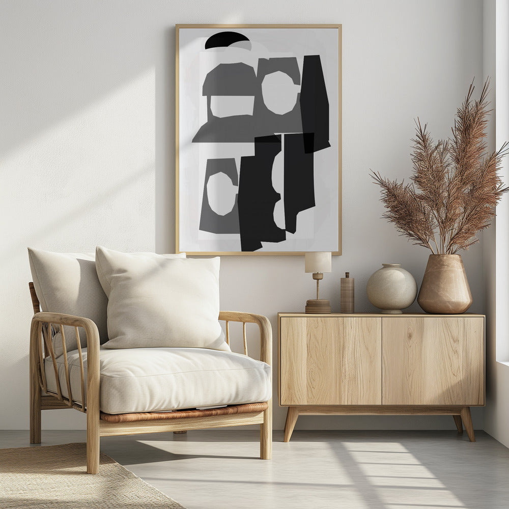 Black and White Cut Out Shapes 3 | Poster