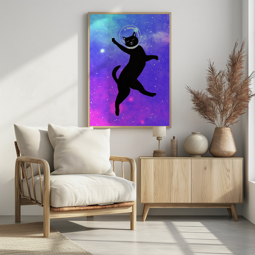 Happy Space Cat | Poster