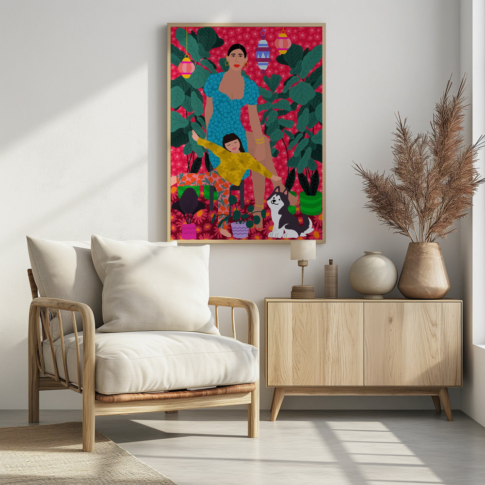 Woman and Child the Garden | Poster