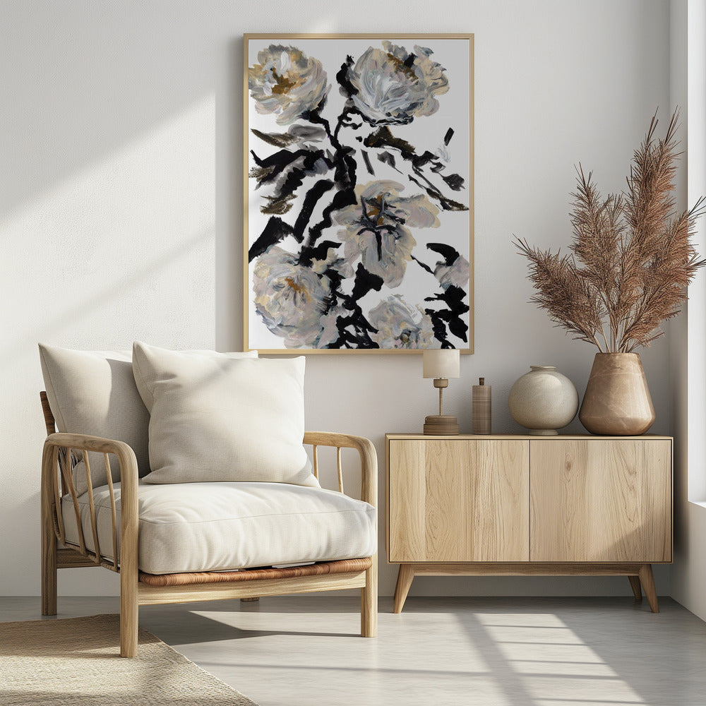 Le Jardin Botanique Black and White Flower | Poster