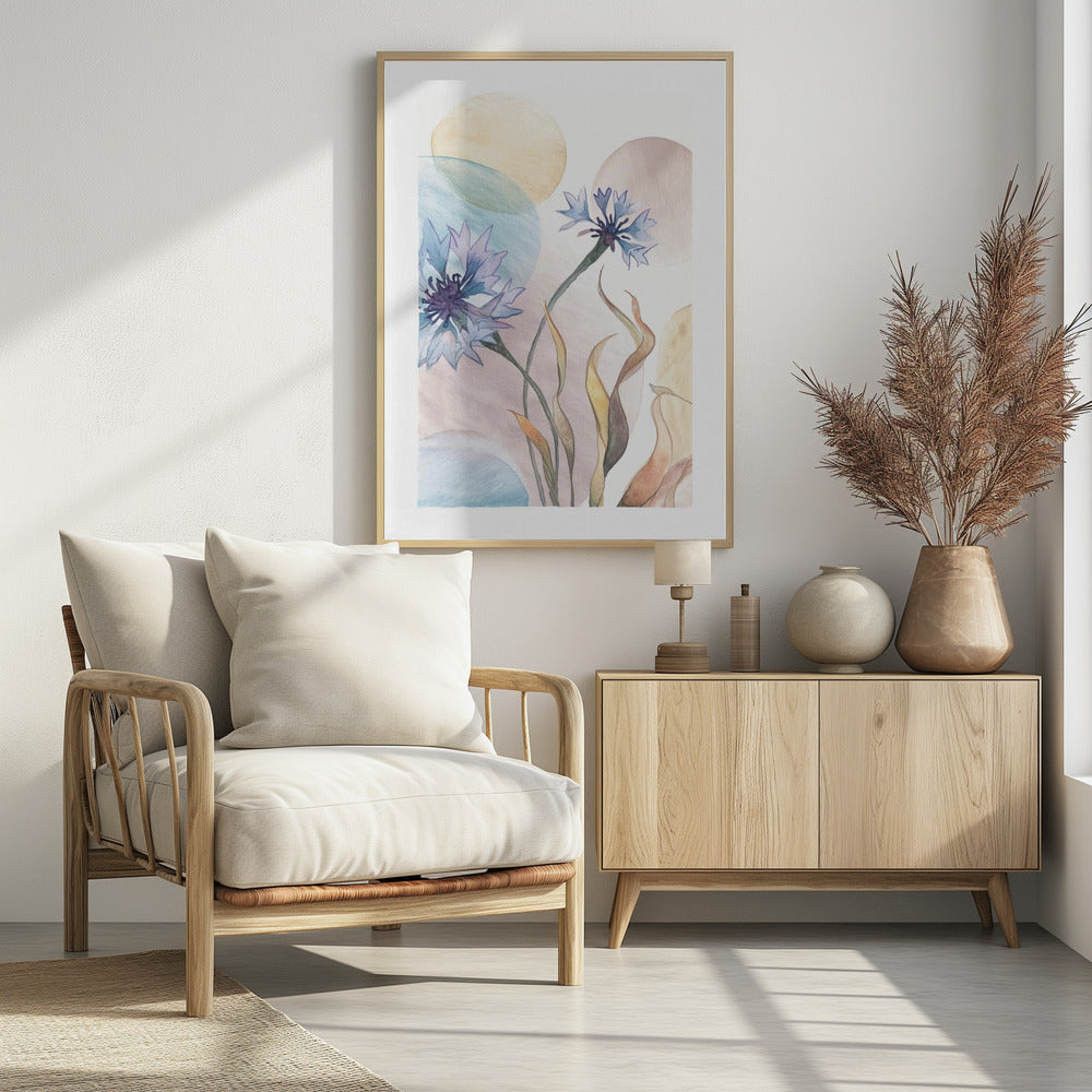 Watercolor Cornflowers | Poster