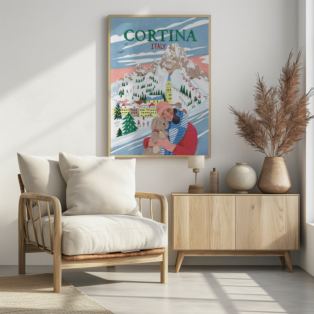 Travel Poster Woman in Cortina, Italy | Poster