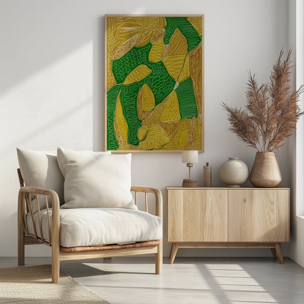Gold and green abstract | Poster