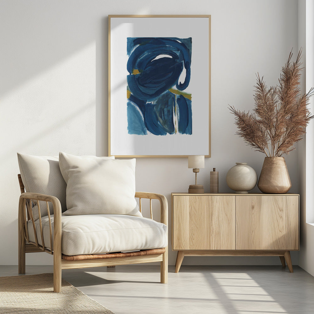 Navy Gold Abstract 2 | Poster