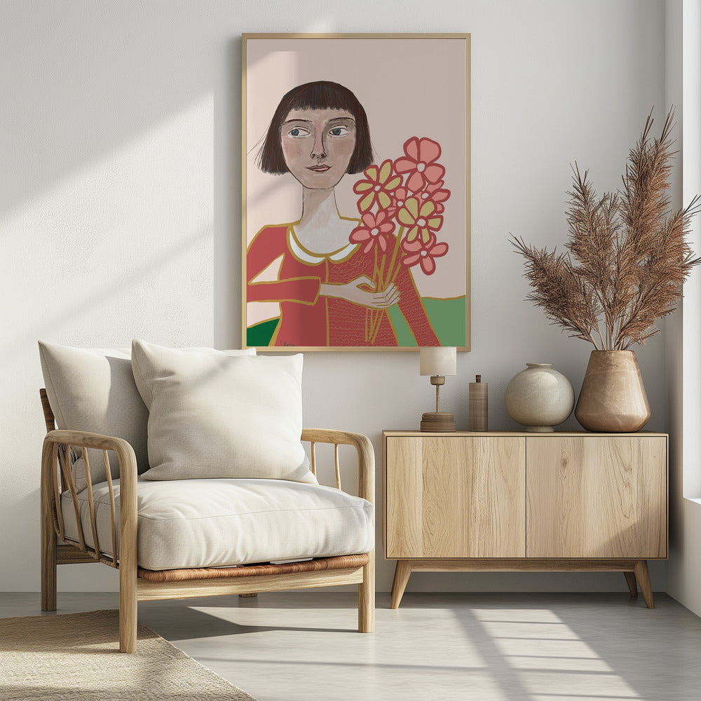 Woman with flowers | Poster