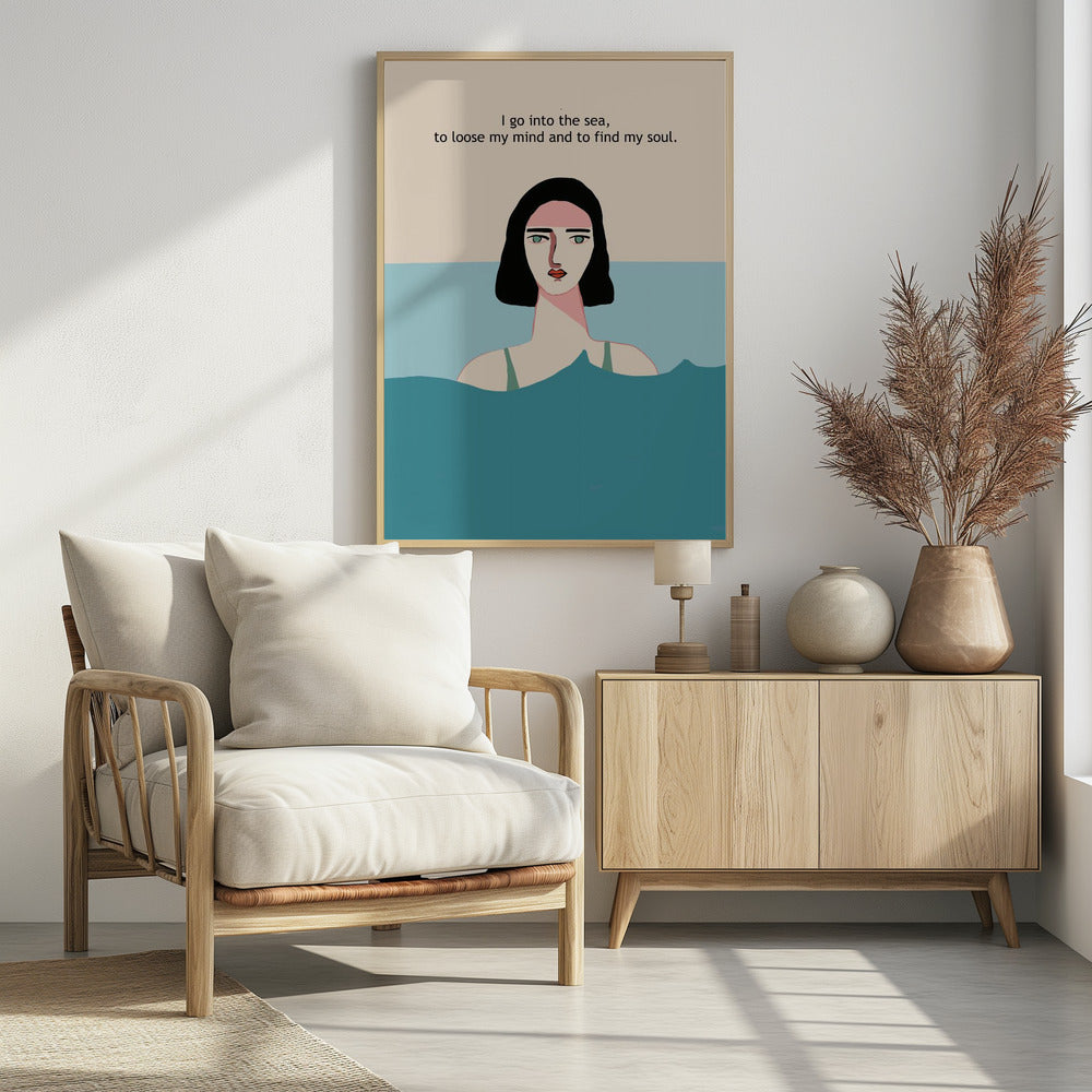 Ocean SWIMMER WITH TEXT | Poster