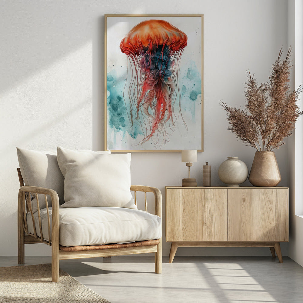 Animal Watercolor Art Medusa Sea Life | Poster