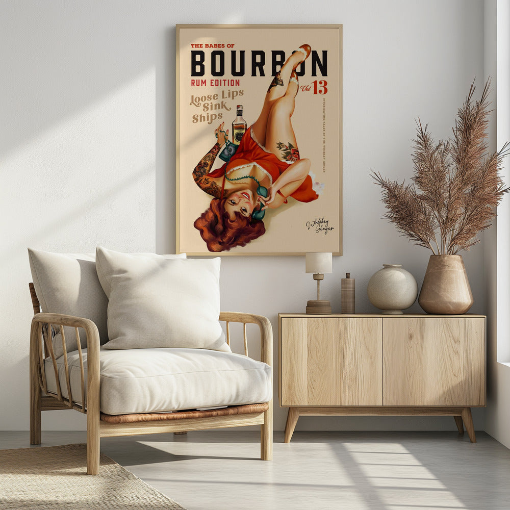 Babes of Bourbon Vol 13 Rum Drinking Pinup Girl Art | Poster