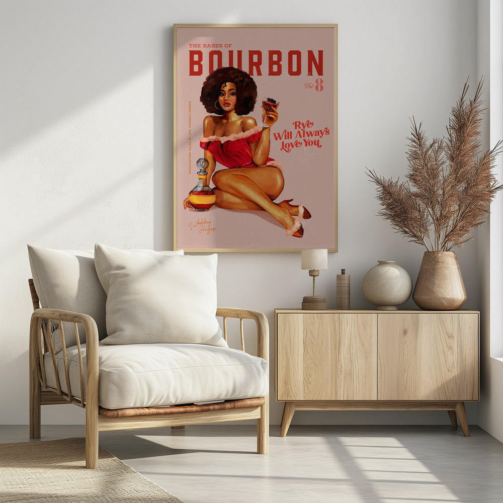Babes of Bourbon Vol 8 Vintage Pinup Girl With Afro | Poster