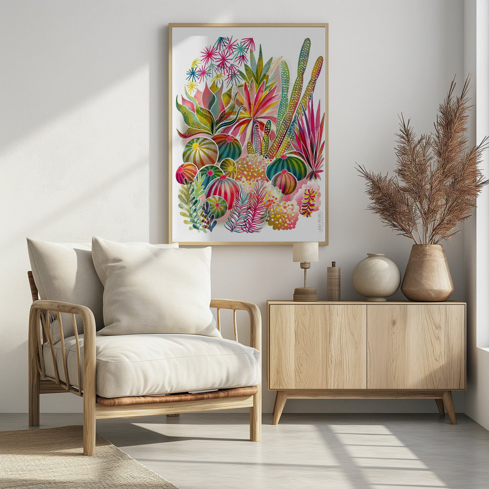 Flowering Succulent And Cacti Garden | Poster