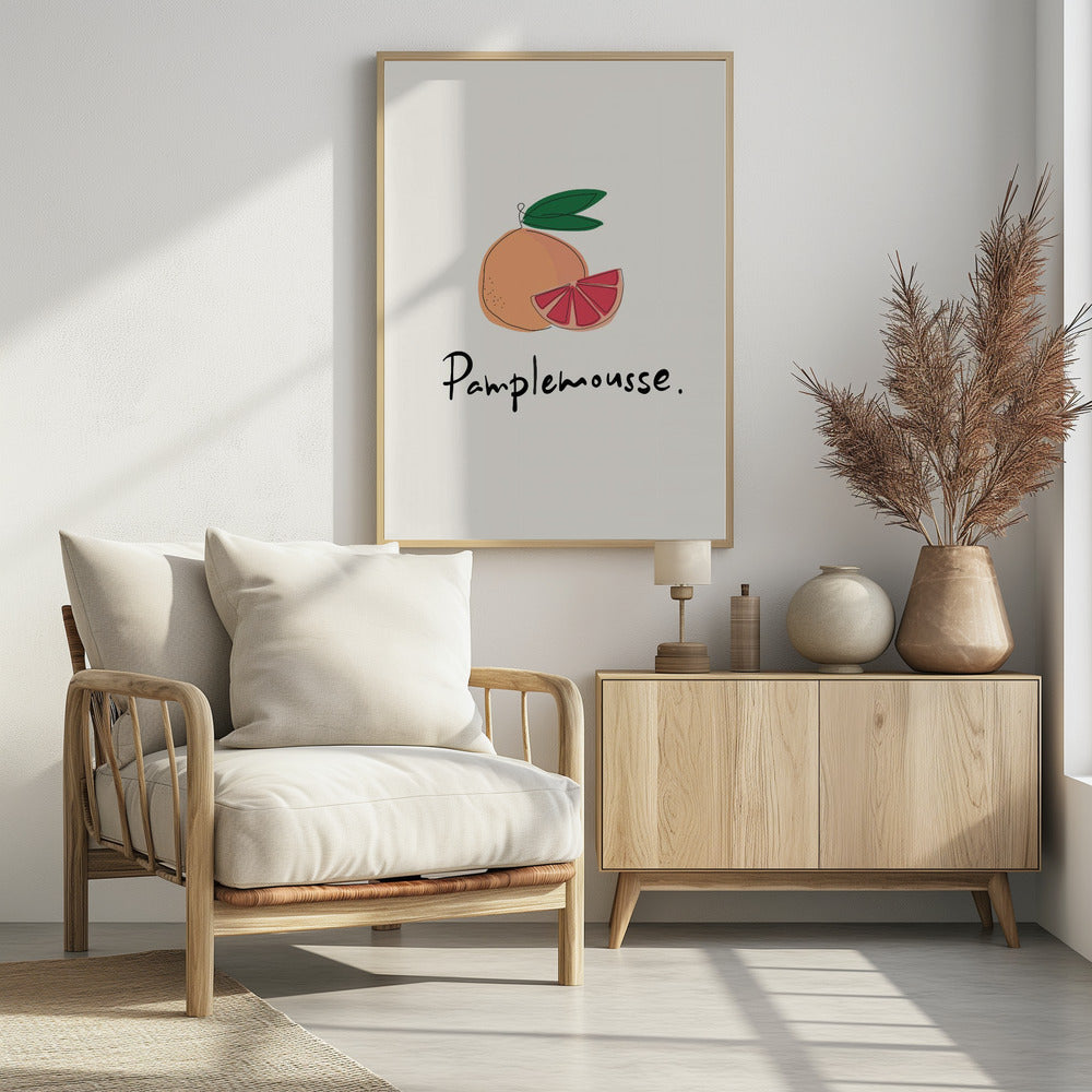 Modern French Fruits Collection "Grapefruit / Pamplemousse" | Poster