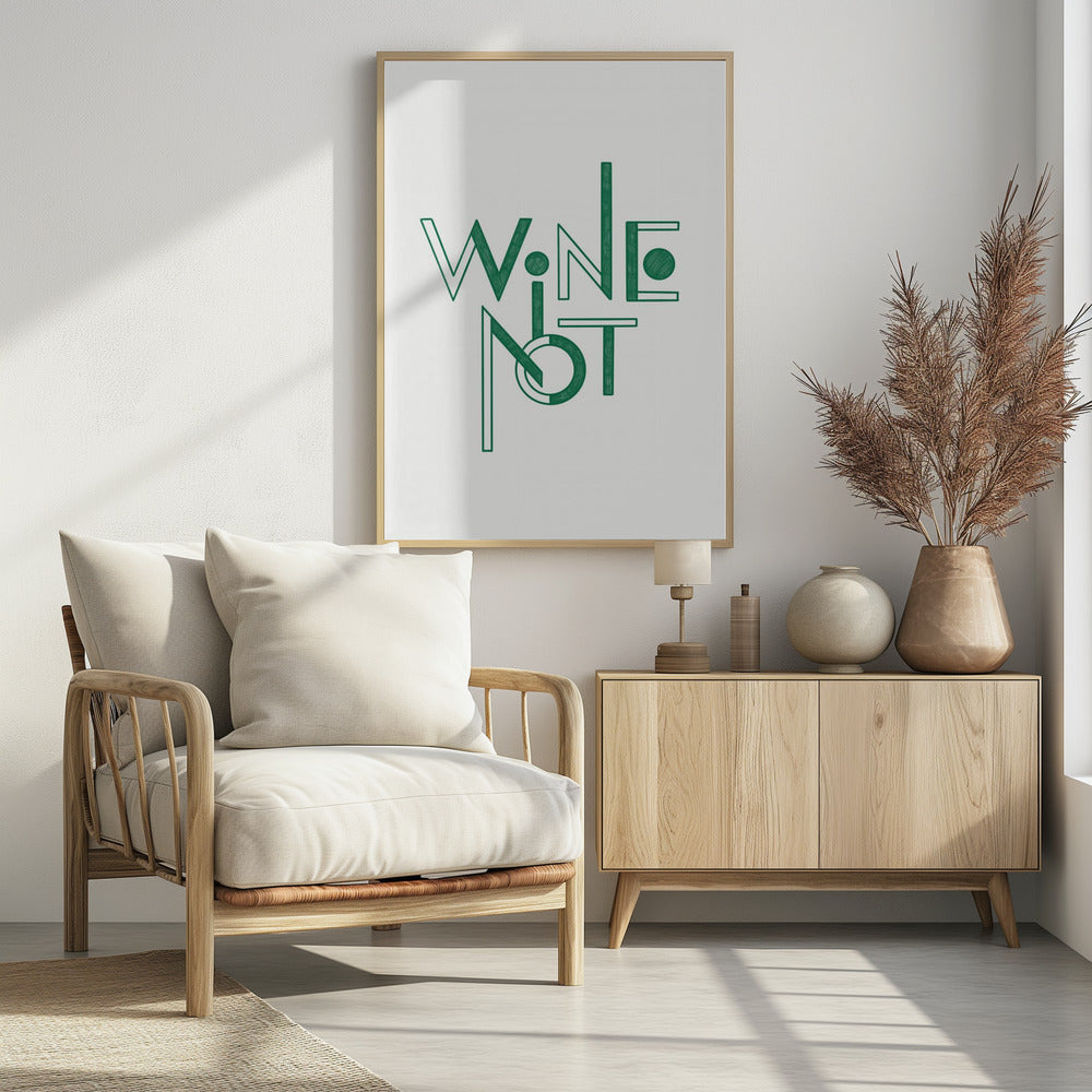 Wine Not hand-drawn text & quote | Poster