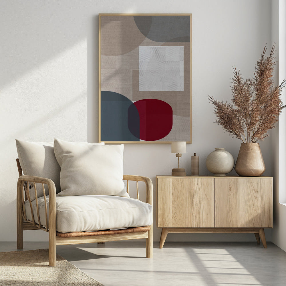 Woven Blue and Neutral Abstract Layers 3 | Poster