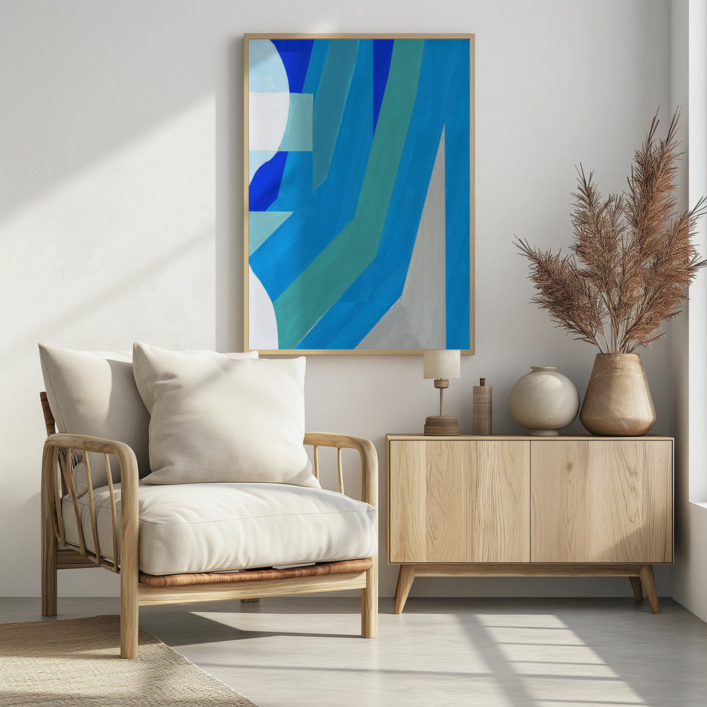 Blue French Stripes 2 | Poster