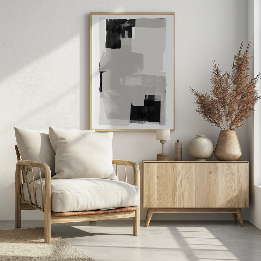 Black and White Abstract Composition No.3 | Poster