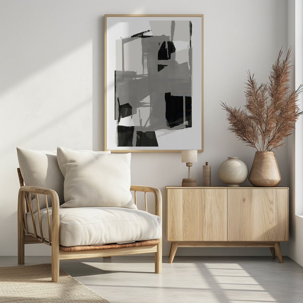 Black and White Abstract Composition No.5 | Poster