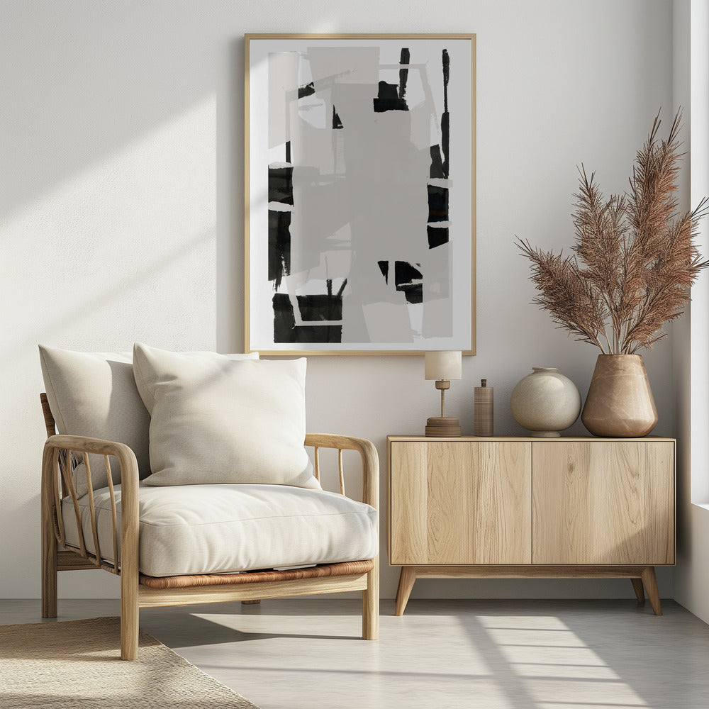 Black and White Abstract Composition No.6 | Poster