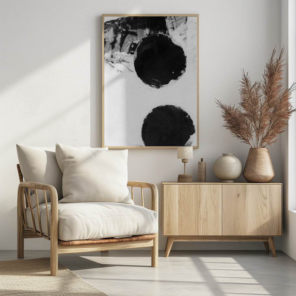Black and White Abstract Dots 2 | Poster