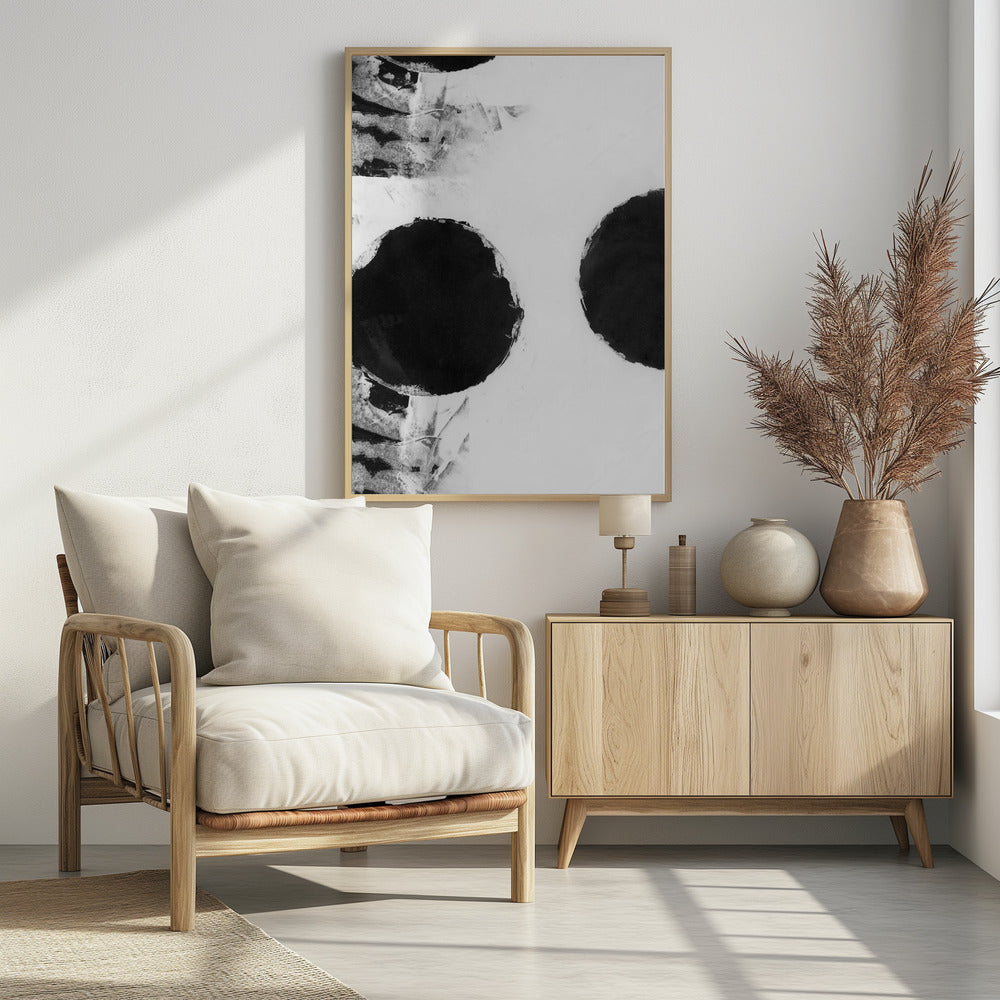 Black and White Abstract Dots 3 | Poster
