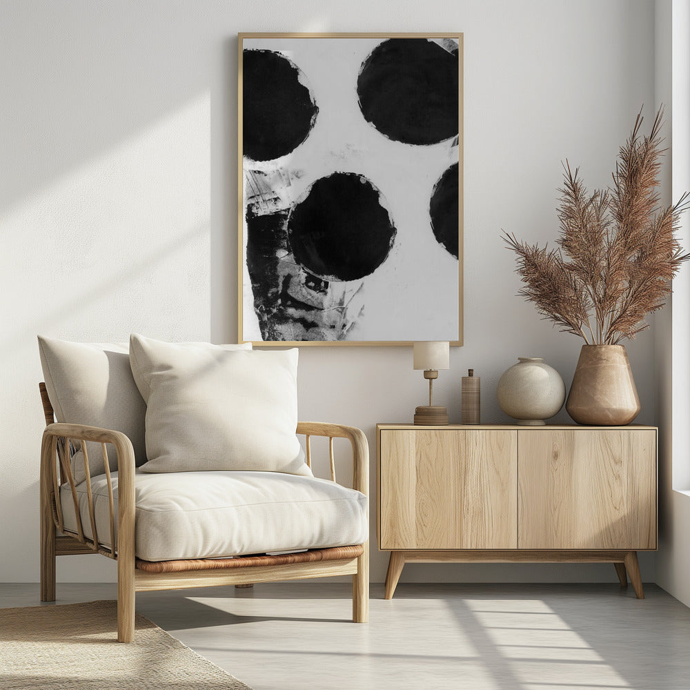 Black and White Abstract Dots 4 | Poster