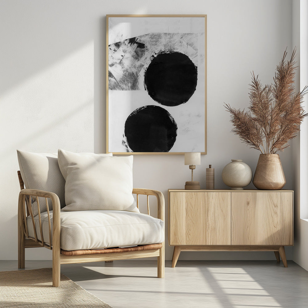 Black and White Abstract Dots 5 | Poster