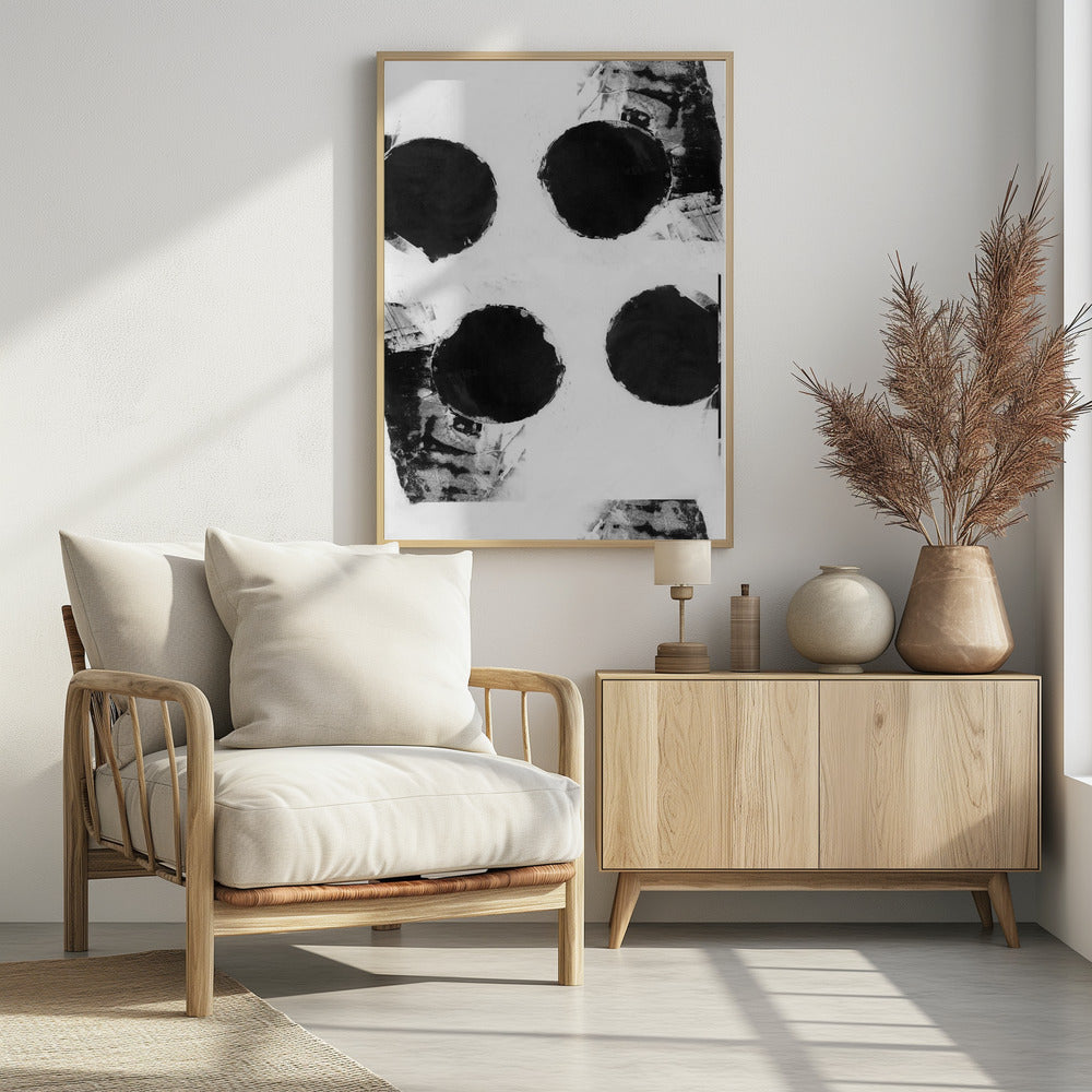 Black and White Abstract Dots 7 | Poster