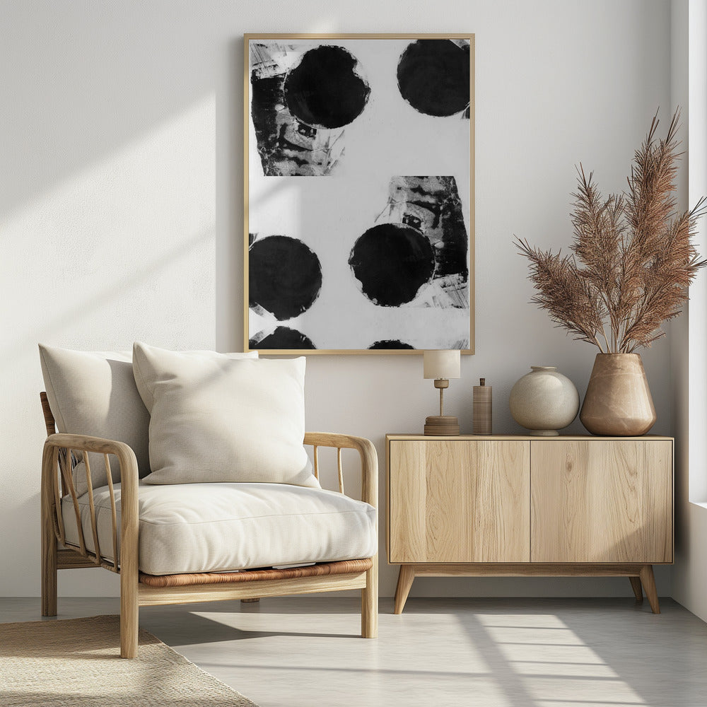 Black and White Abstract Dots 8 | Poster