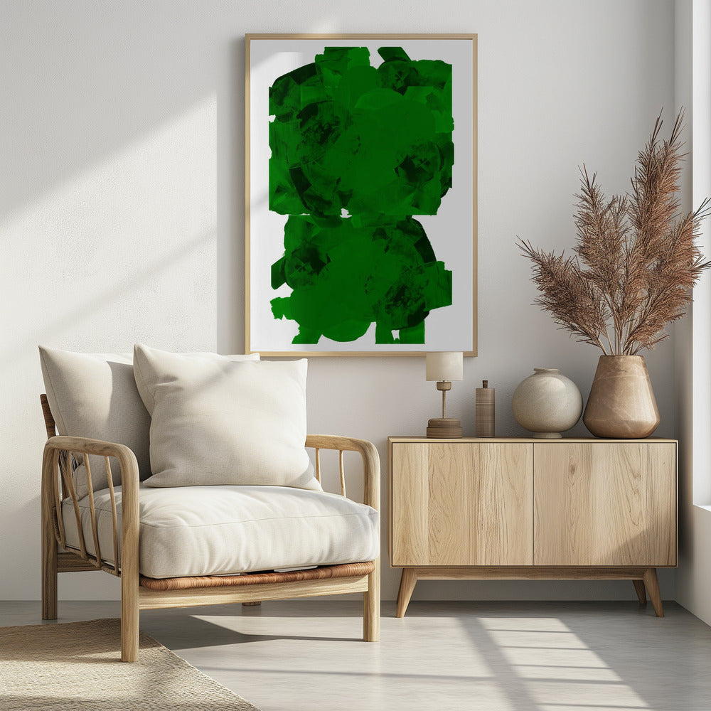 Green and Black Abstract Composition No.2 | Poster