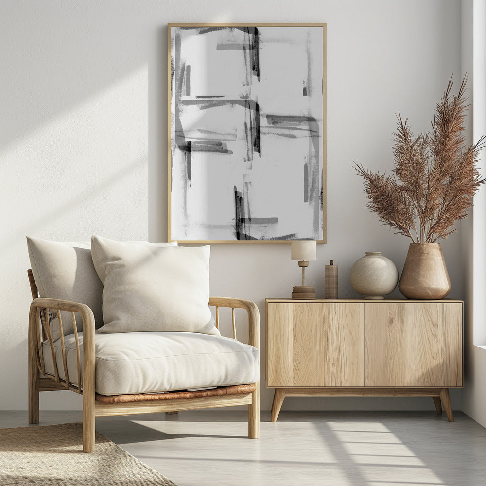 Minimal Black and White Abstract 2 | Poster